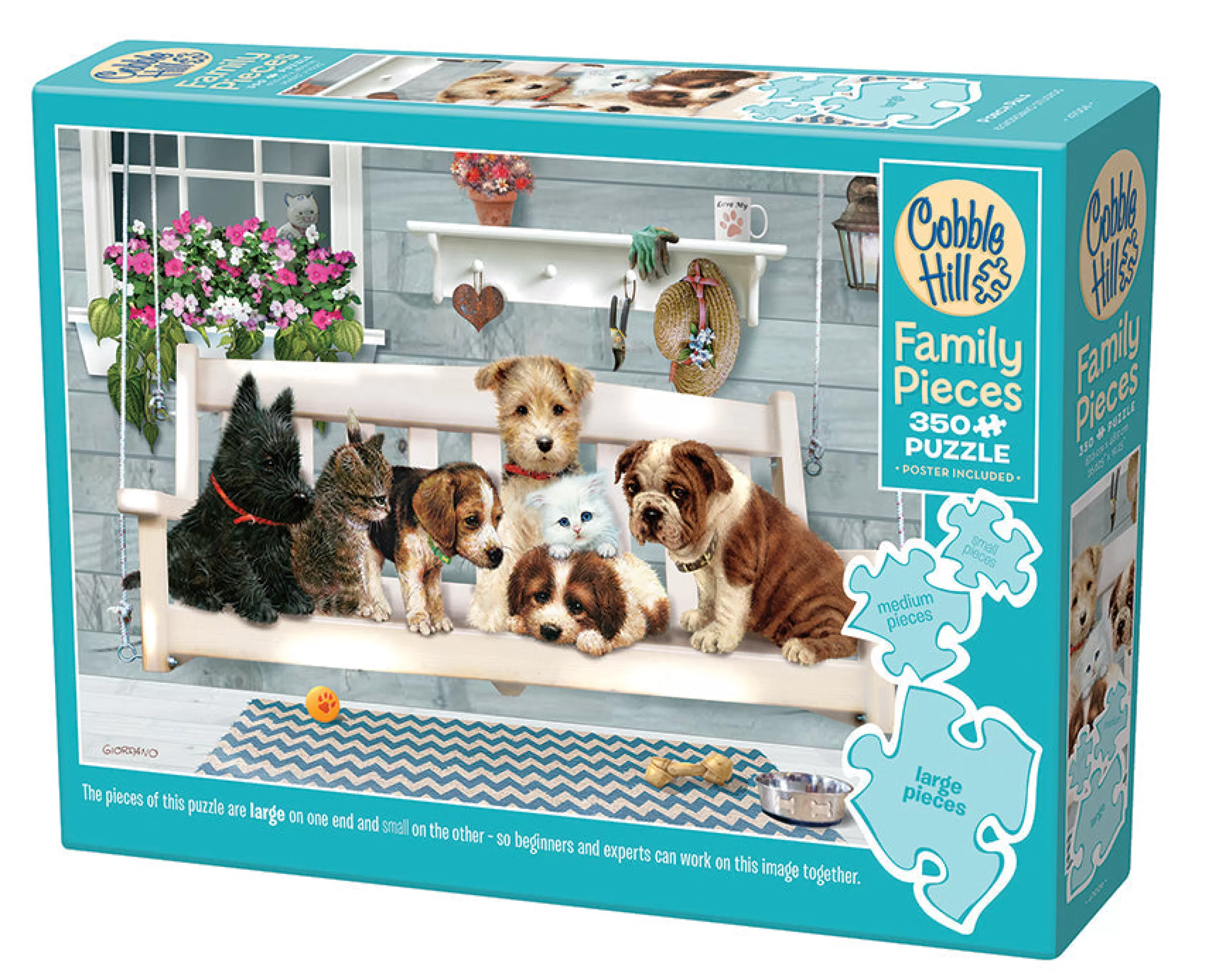 Cats^Cobble Hill Puzzles Porch Pals (Family) | Family Pieces 350