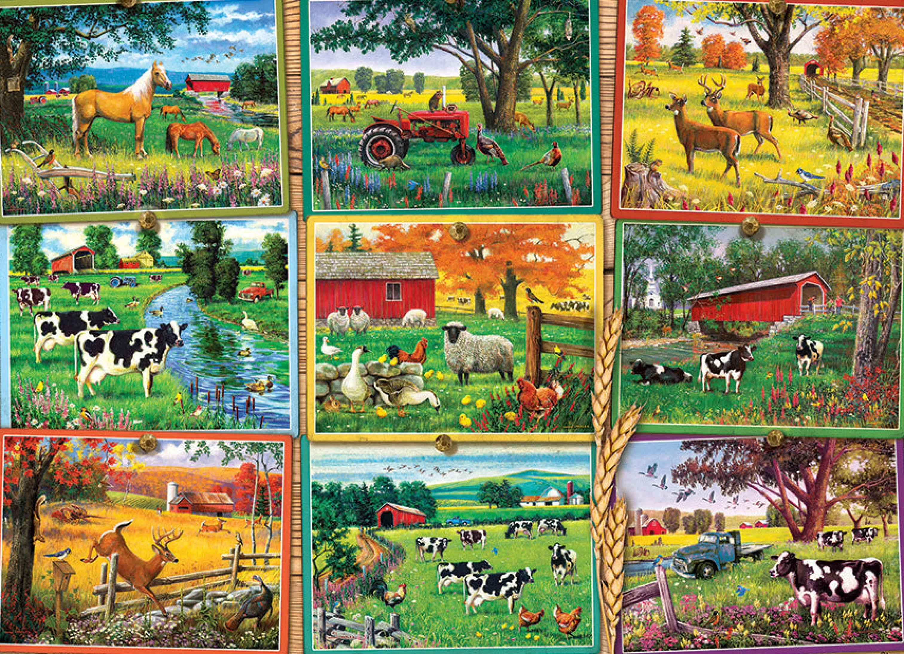 Autumn | Fall^Cobble Hill Puzzles Postcards From The Farm | 1000 Piece