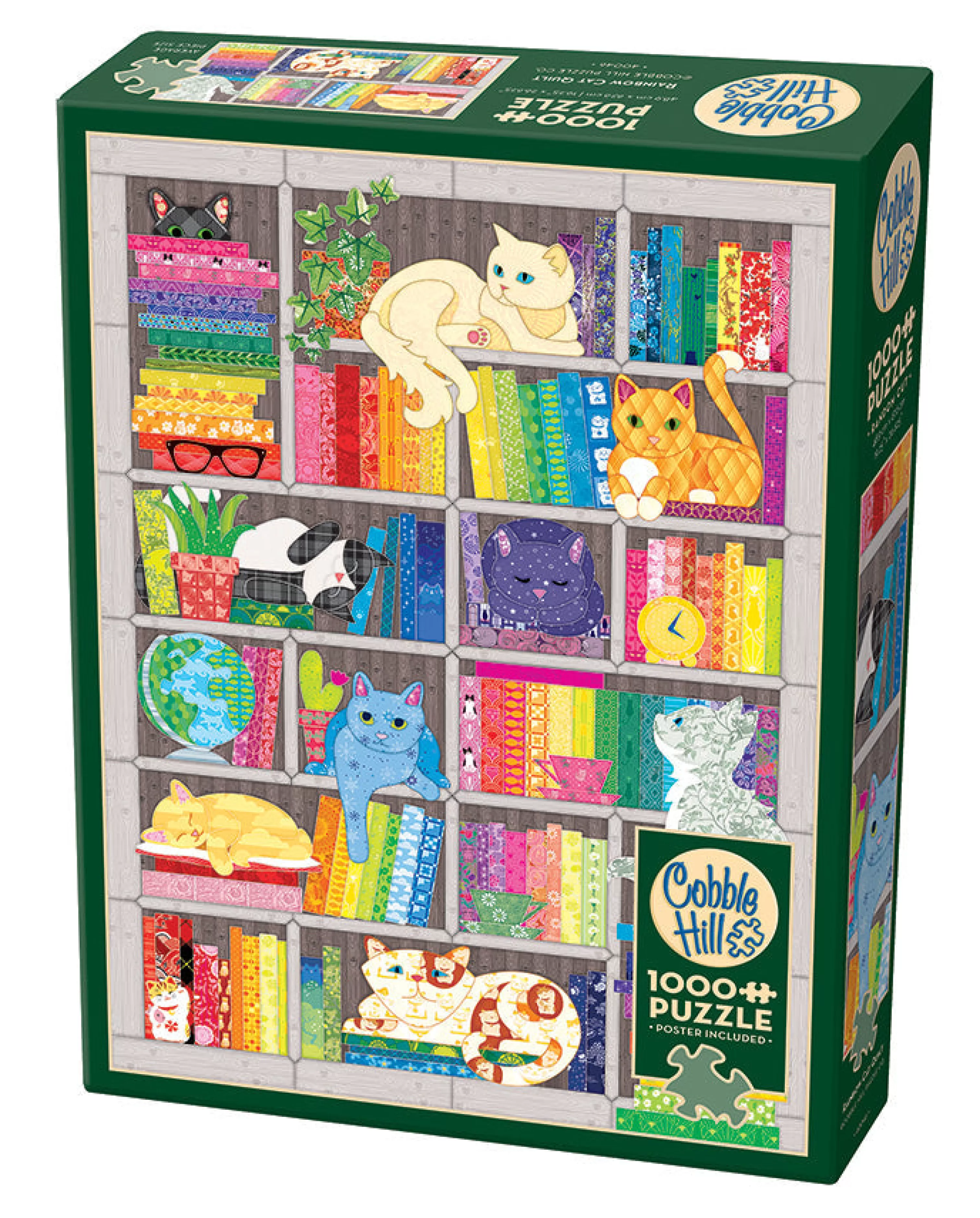 Cartoon^Cobble Hill Puzzles Rainbow Cat Quilt | 1000 Piece