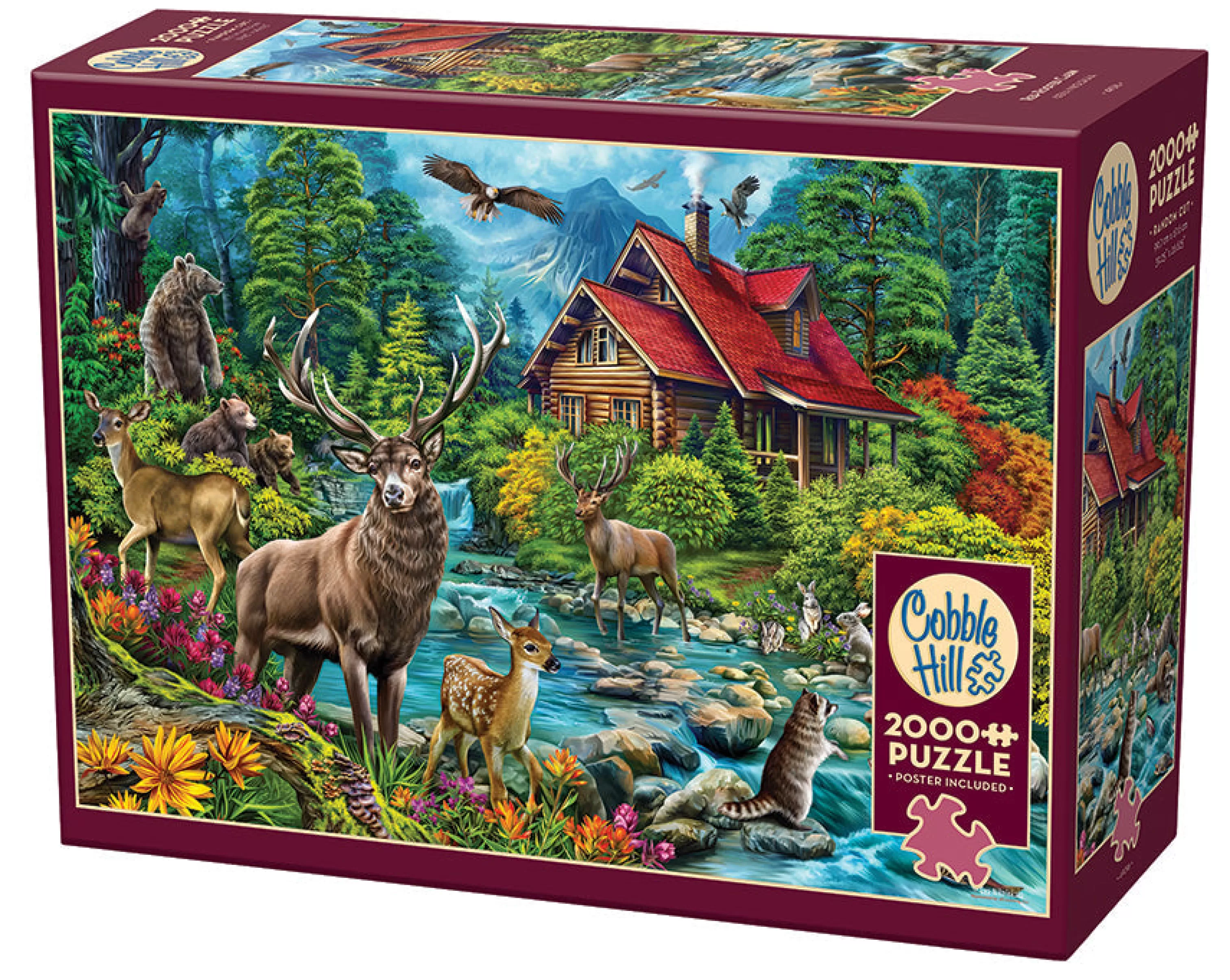 Mountainscape^Cobble Hill Puzzles Red-Roofed Cabin | 2000 Piece