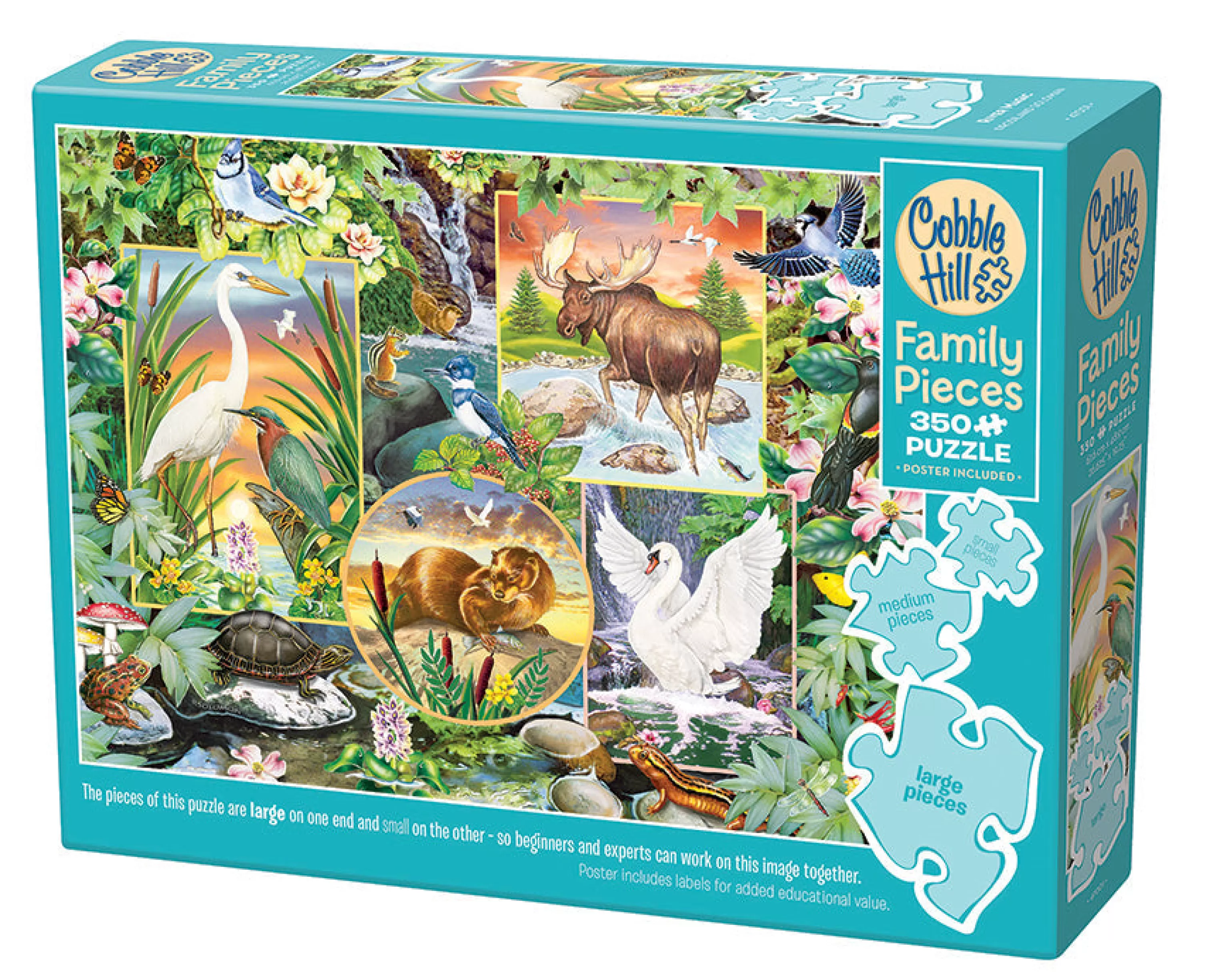 Birds^Cobble Hill Puzzles River Magic (Family) | Family Pieces 350