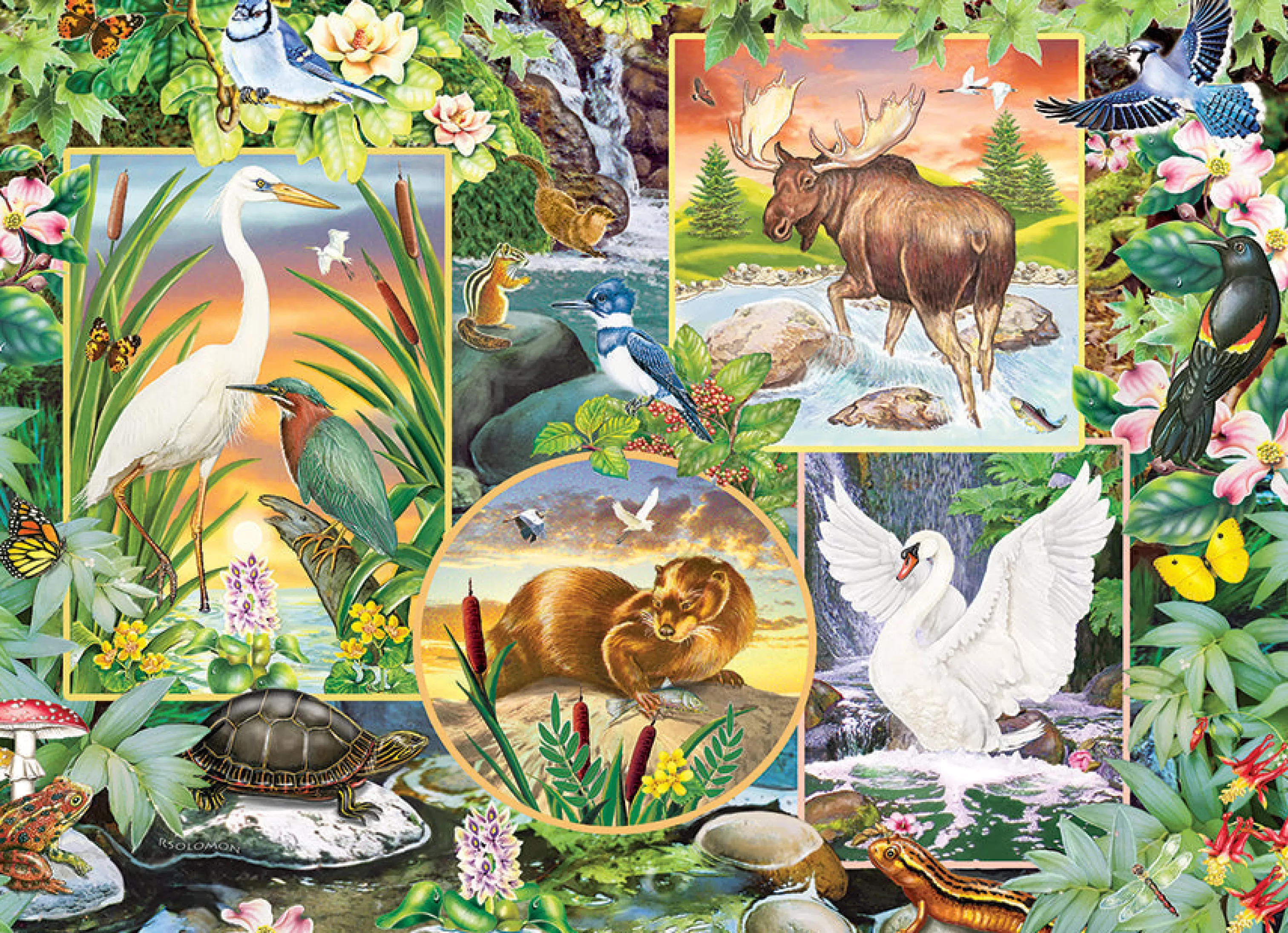 Birds^Cobble Hill Puzzles River Magic (Family) | Family Pieces 350