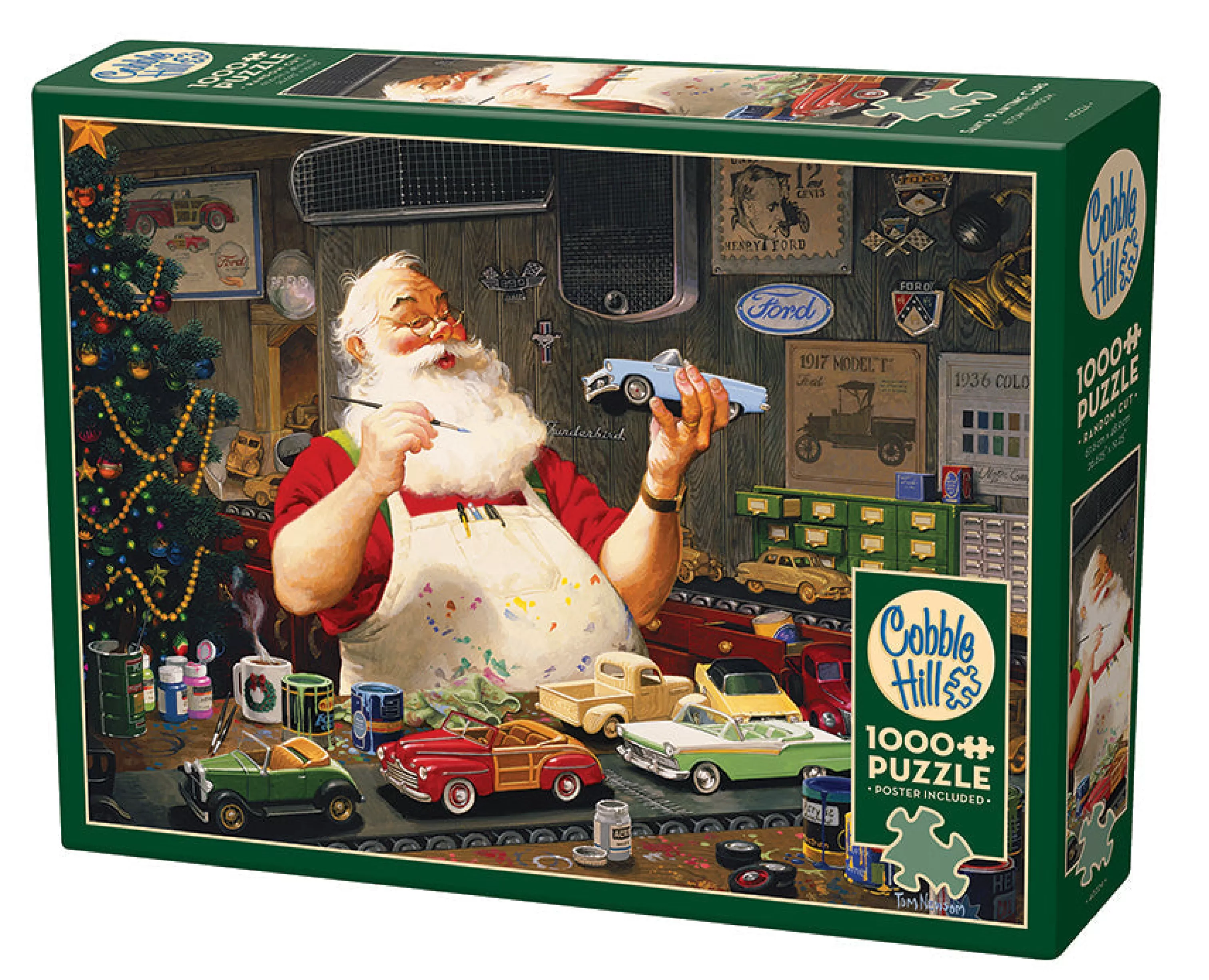 Christmas^Cobble Hill Puzzles Santa Painting Cars | 1000 Piece