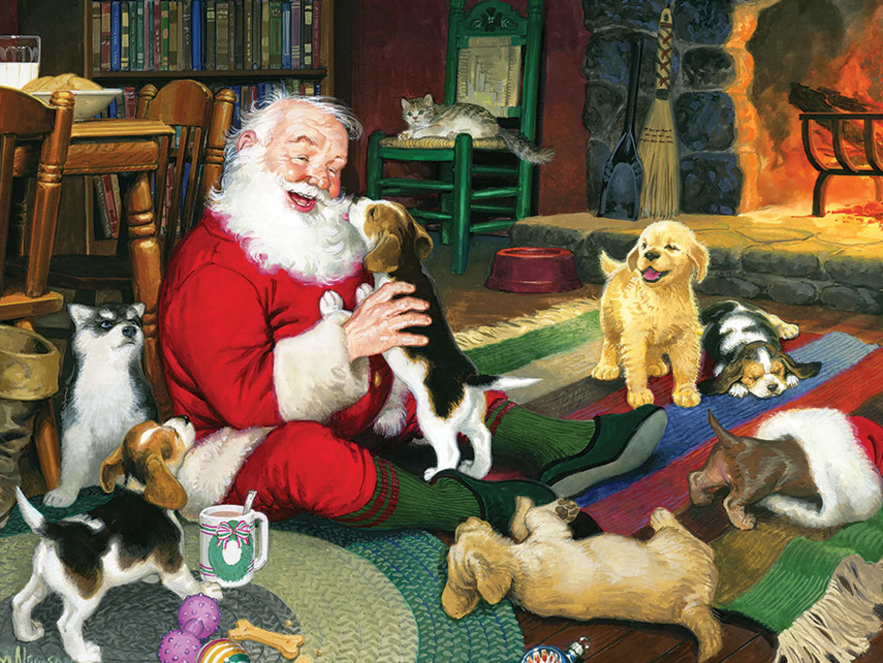 Dogs^Cobble Hill Puzzles Santa'S Playtime | Easy Handling 275 Piece