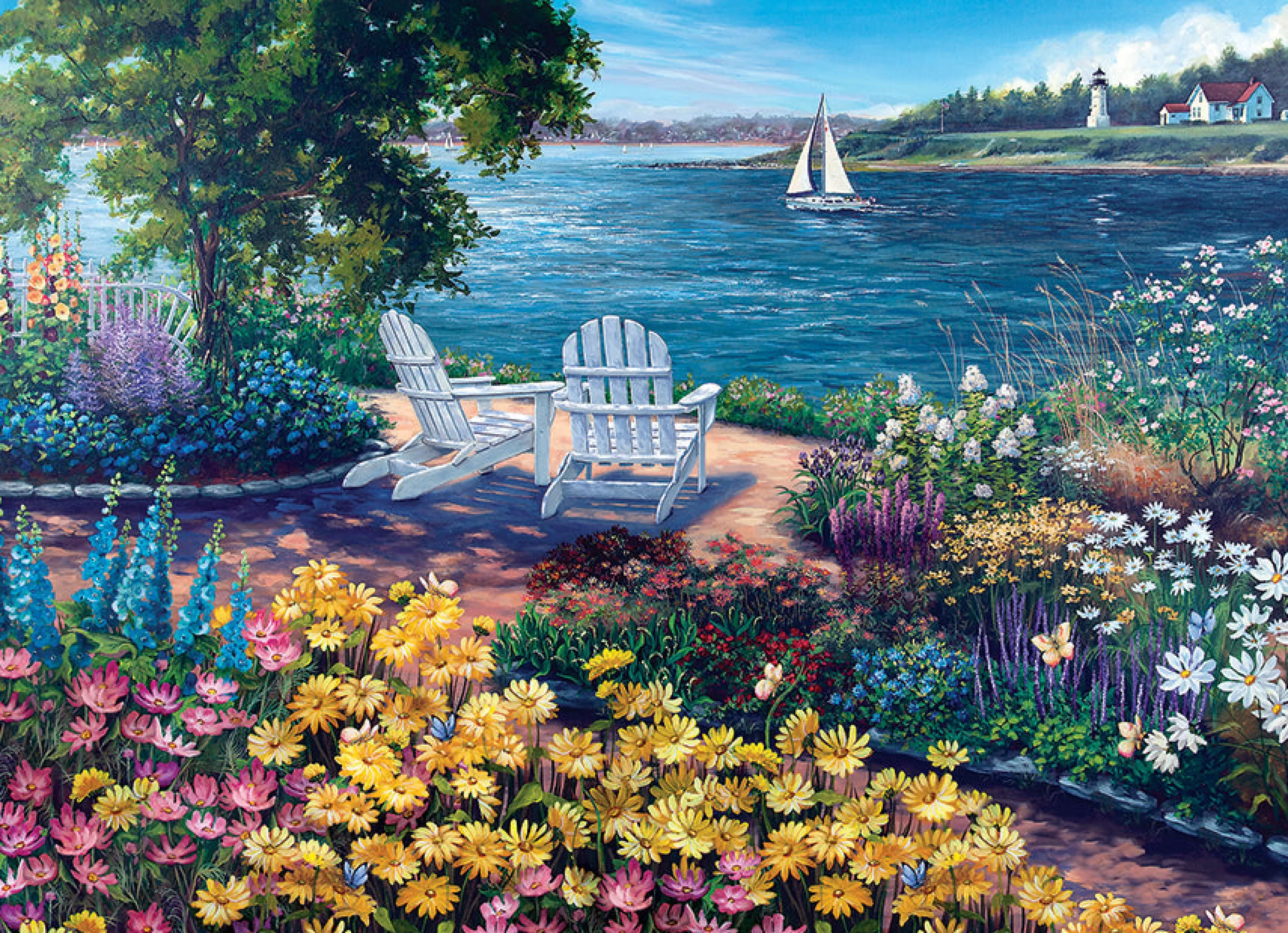 Flowers | Gardens^Cobble Hill Puzzles Seashore | 1000 Piece