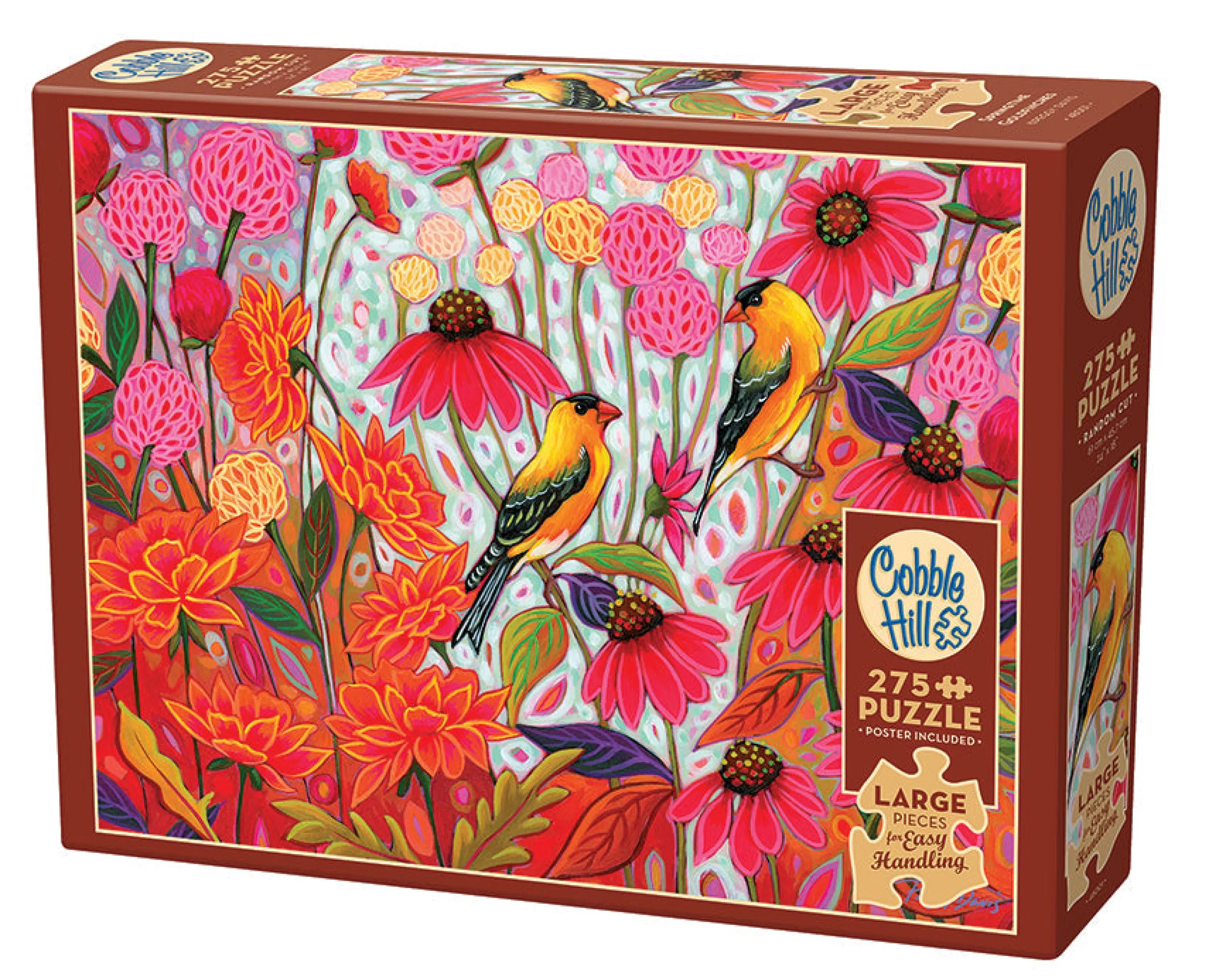 Flowers | Gardens^Cobble Hill Puzzles Springtime Goldfinches | Easy Handling 275 Piece