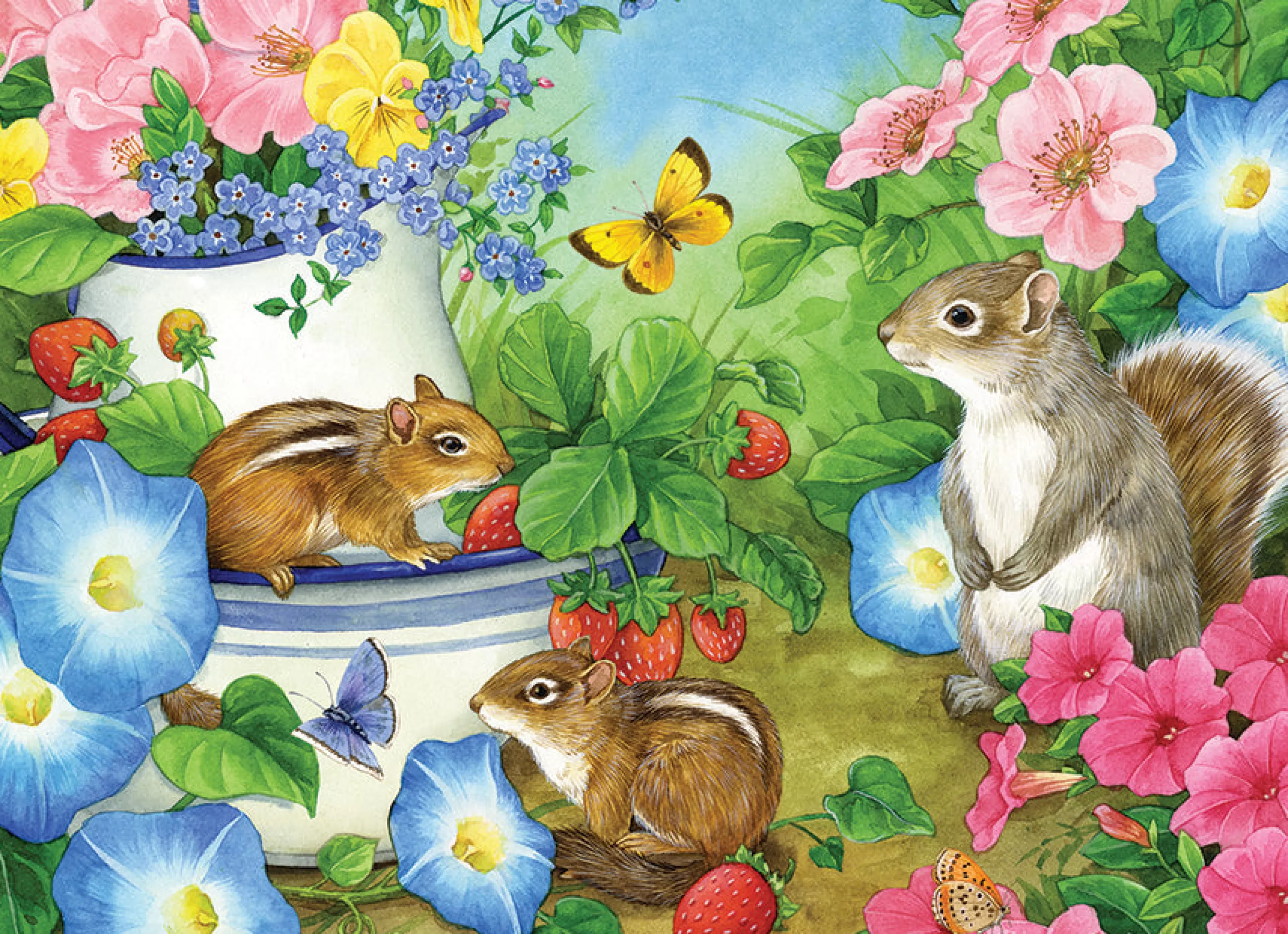 Flowers | Gardens^Cobble Hill Puzzles Squirrel Talk (Tray) | 35 Piece Tray