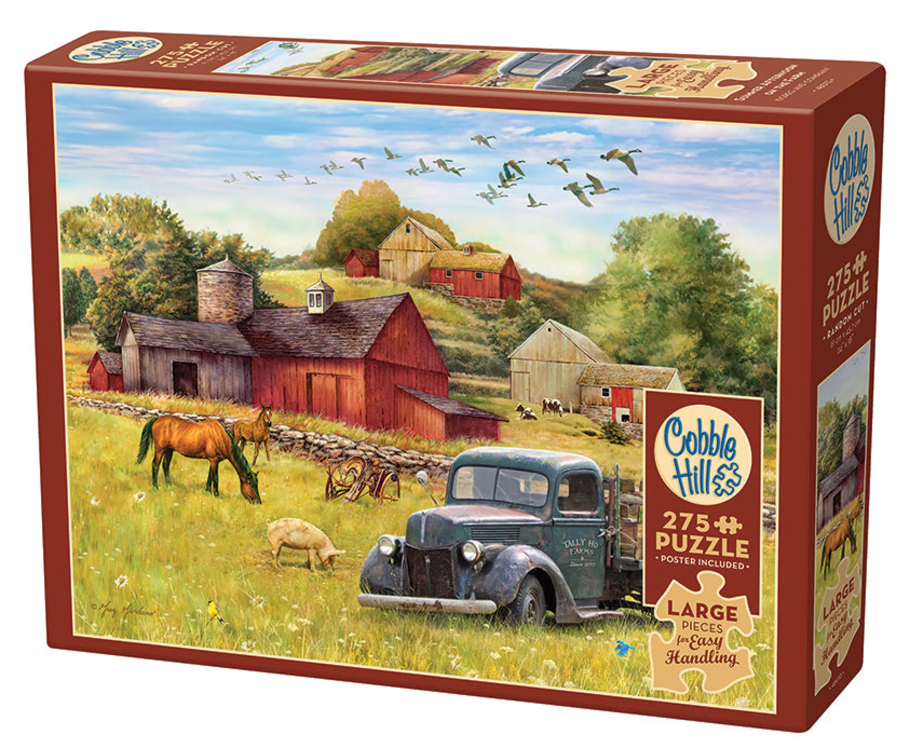 Horses^Cobble Hill Puzzles Summer Afternoon On The Farm | Easy Handling 275 Piece