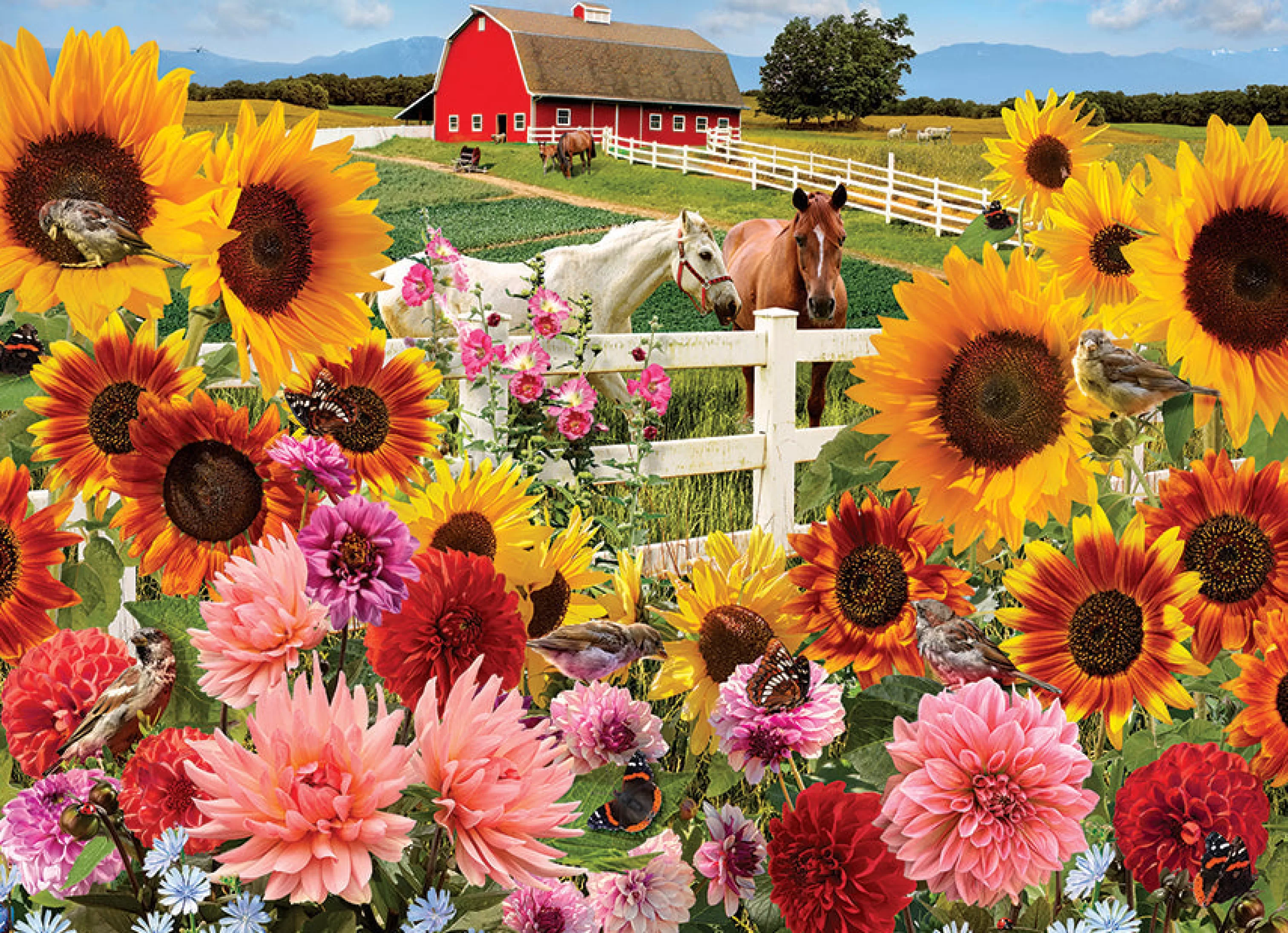 Horses^Cobble Hill Puzzles Sunflower Farm | 1000 Piece