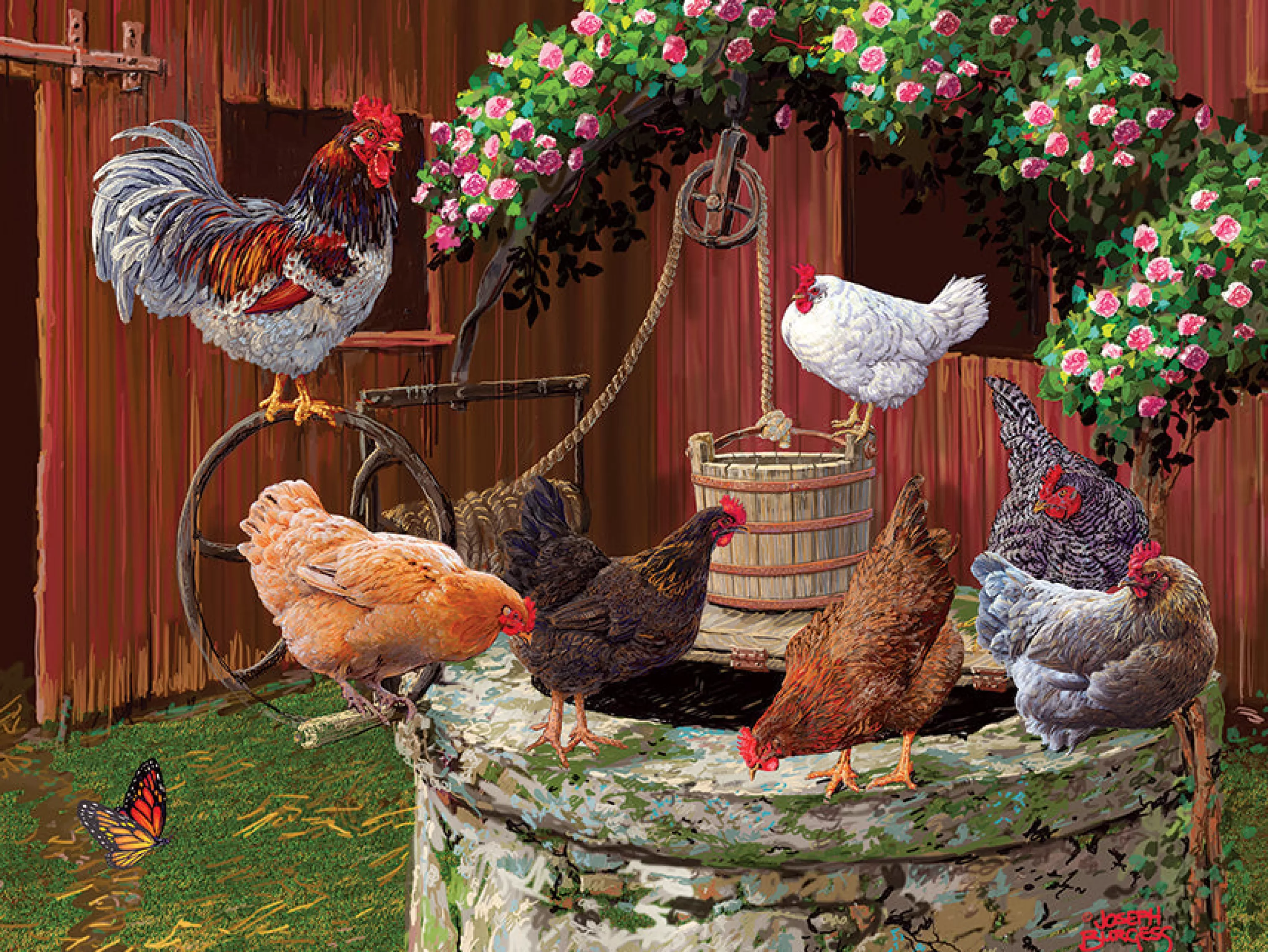 Farm^Cobble Hill Puzzles The Chickens Are Well | Easy Handling 275 Piece