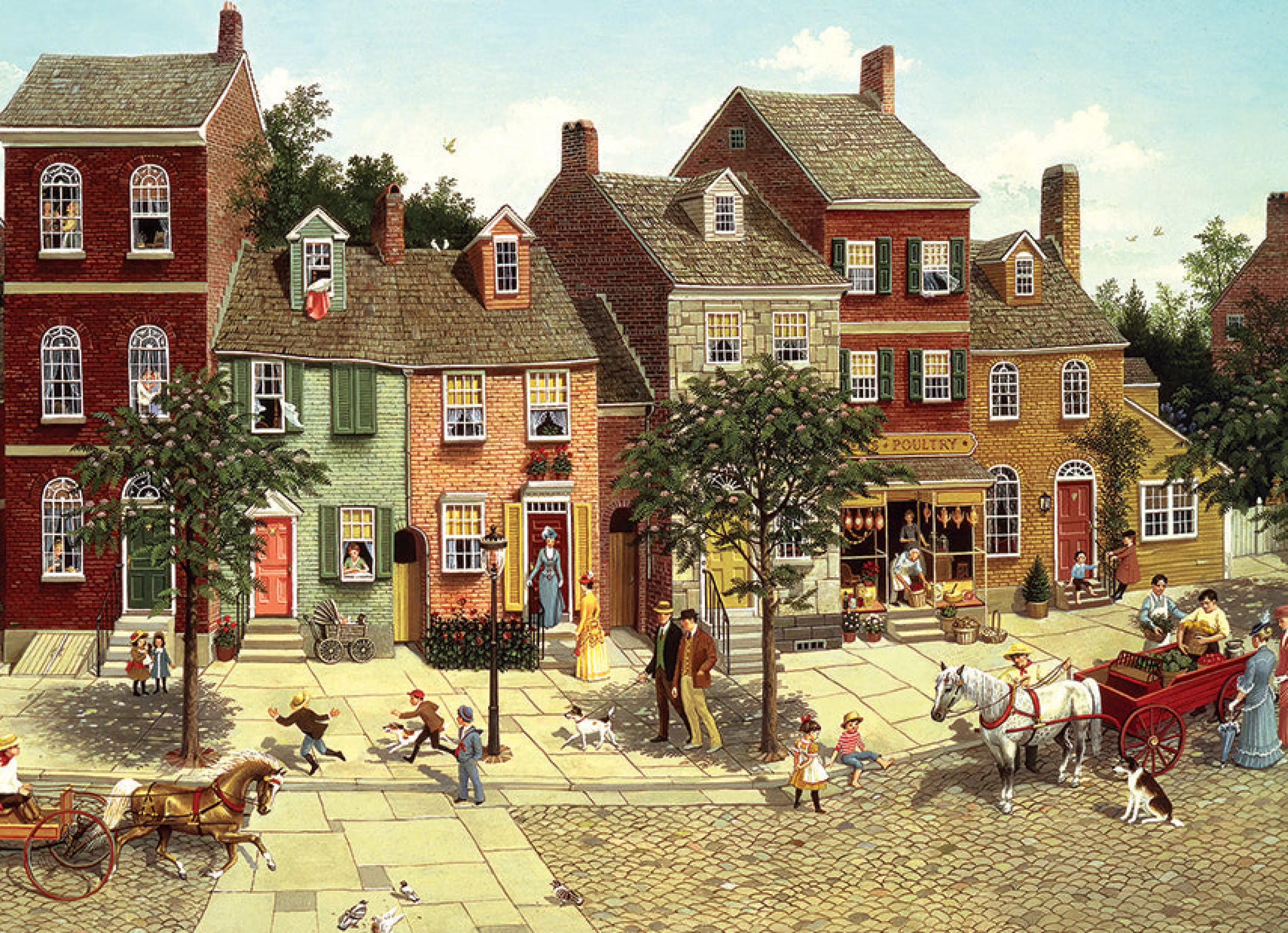 Nostalgia | Vintage^Cobble Hill Puzzles The Curve In The Square | 1000 Piece