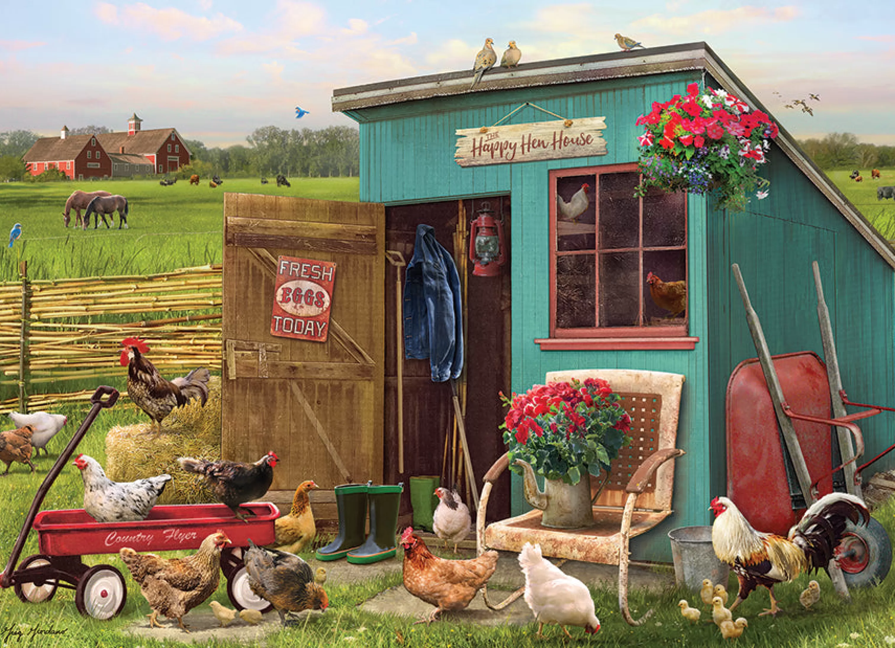 Farm^Cobble Hill Puzzles The Happy Hen House | 1000 Piece