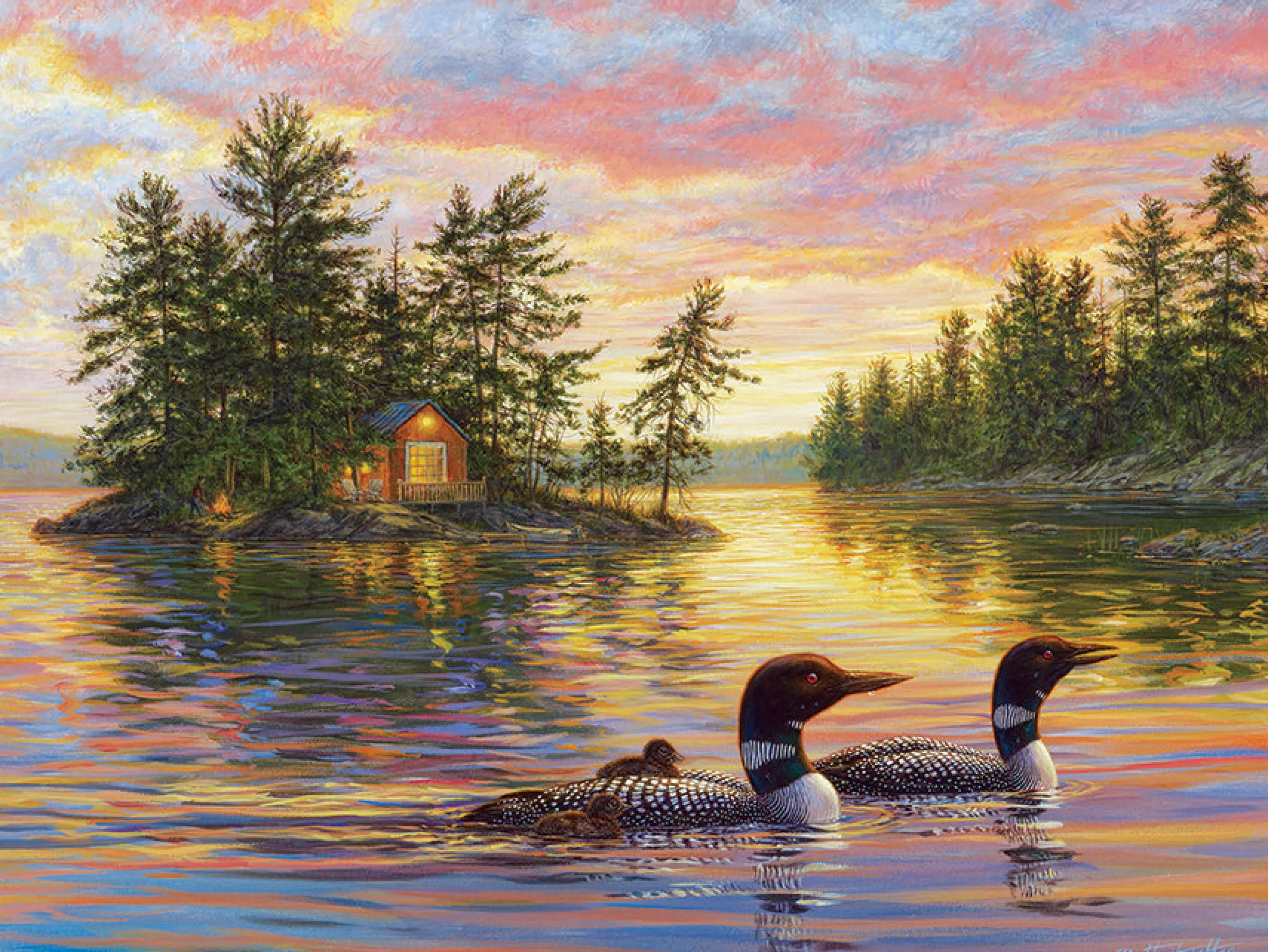 Waterscape^Cobble Hill Puzzles Tranquil Evening | Easy Handling 275 Piece