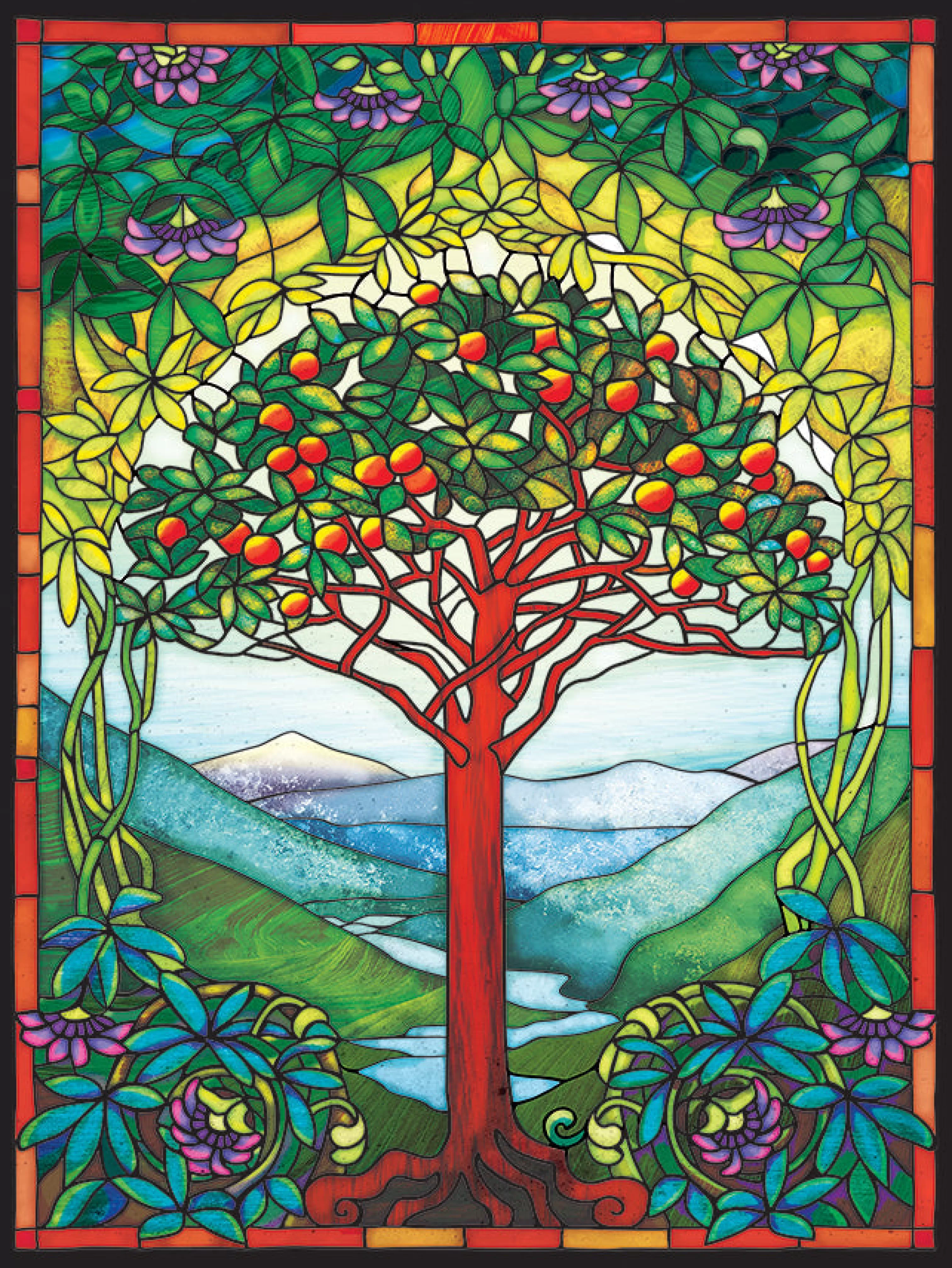 Fine Art^Cobble Hill Puzzles Tree Of Life Stained Glass | Easy Handling 275 Piece