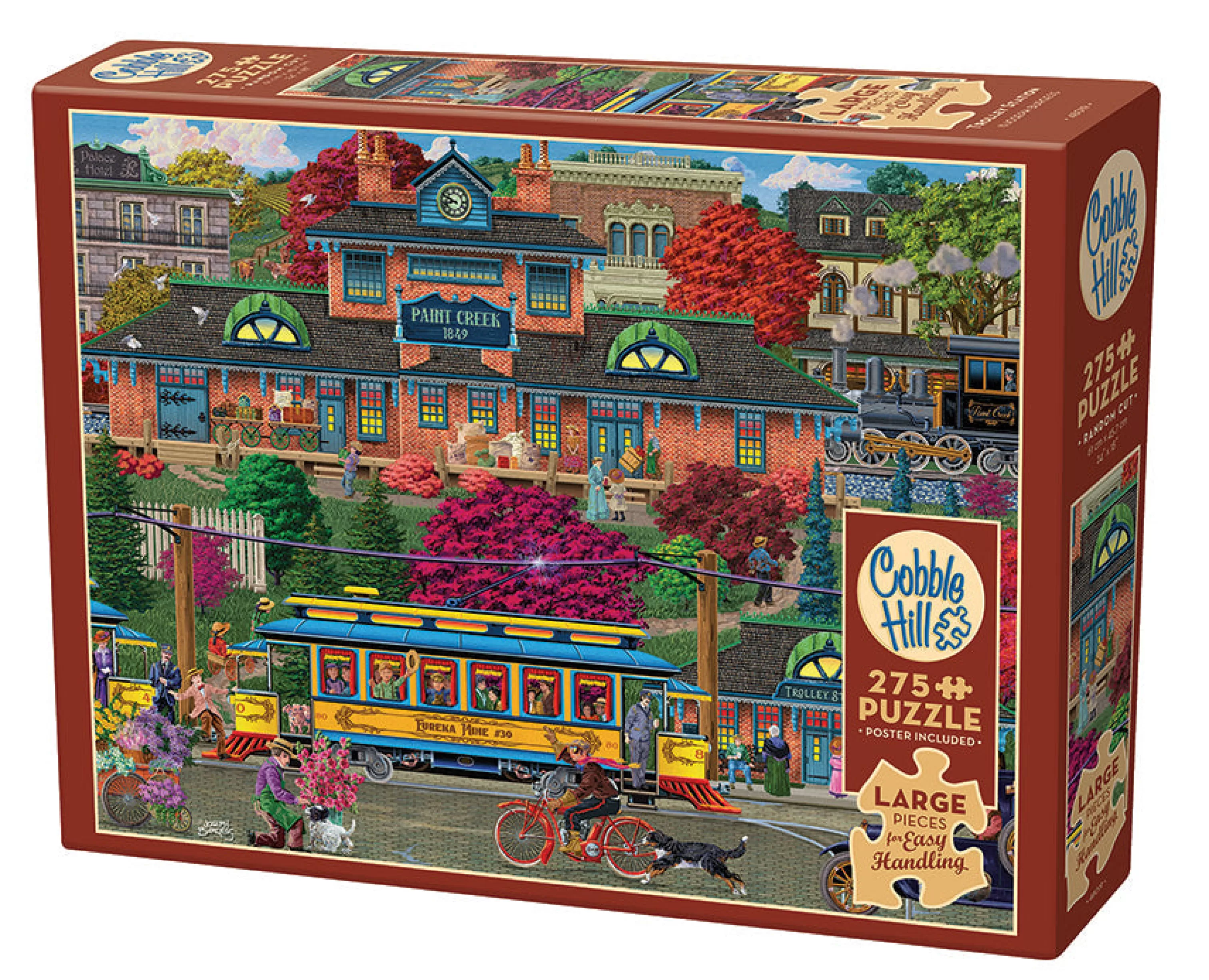 Nostalgia | Vintage^Cobble Hill Puzzles Trolley Station | Easy Handling 275 Piece