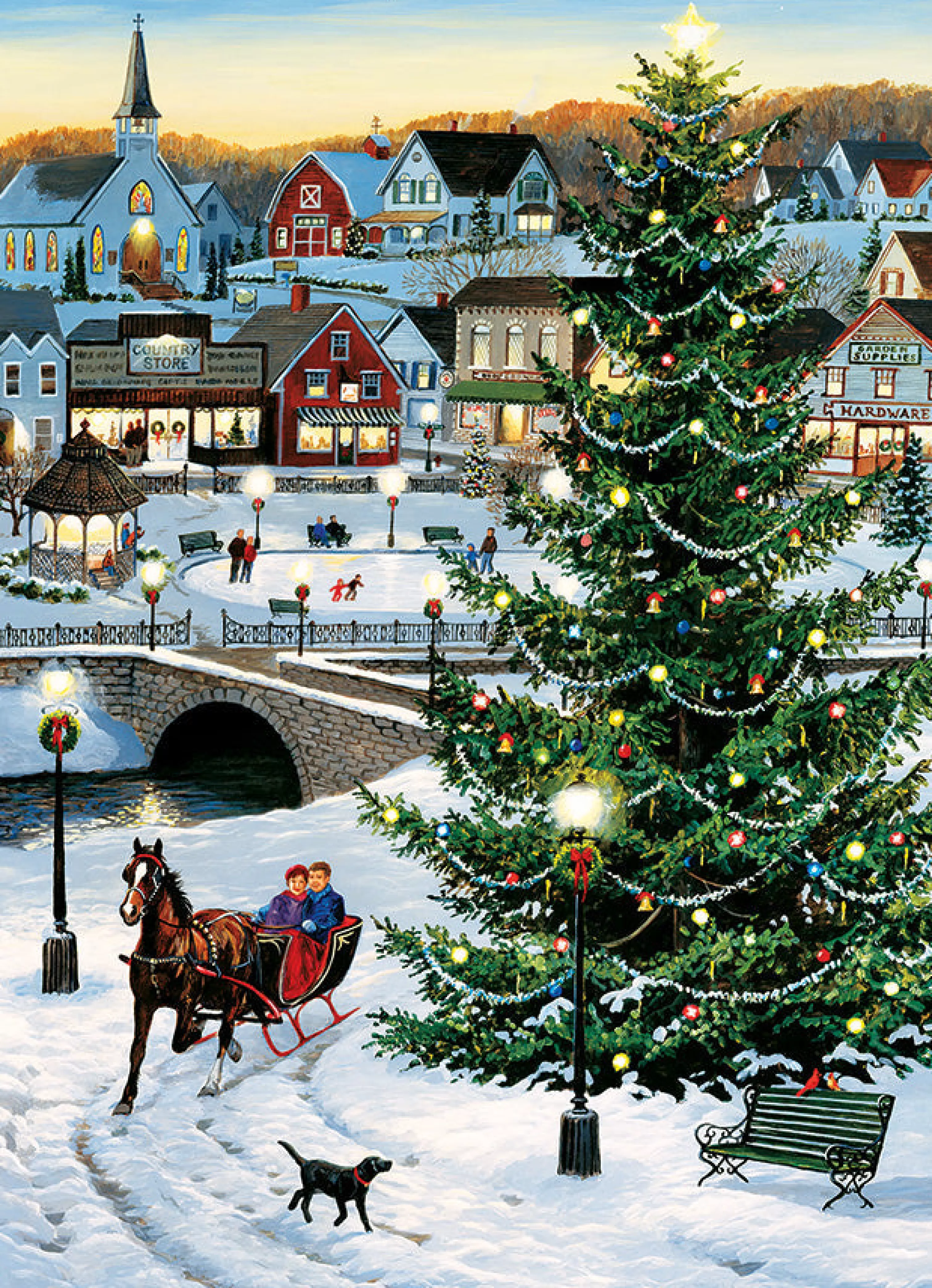 Christmas^Cobble Hill Puzzles Village Tree | 1000 Piece