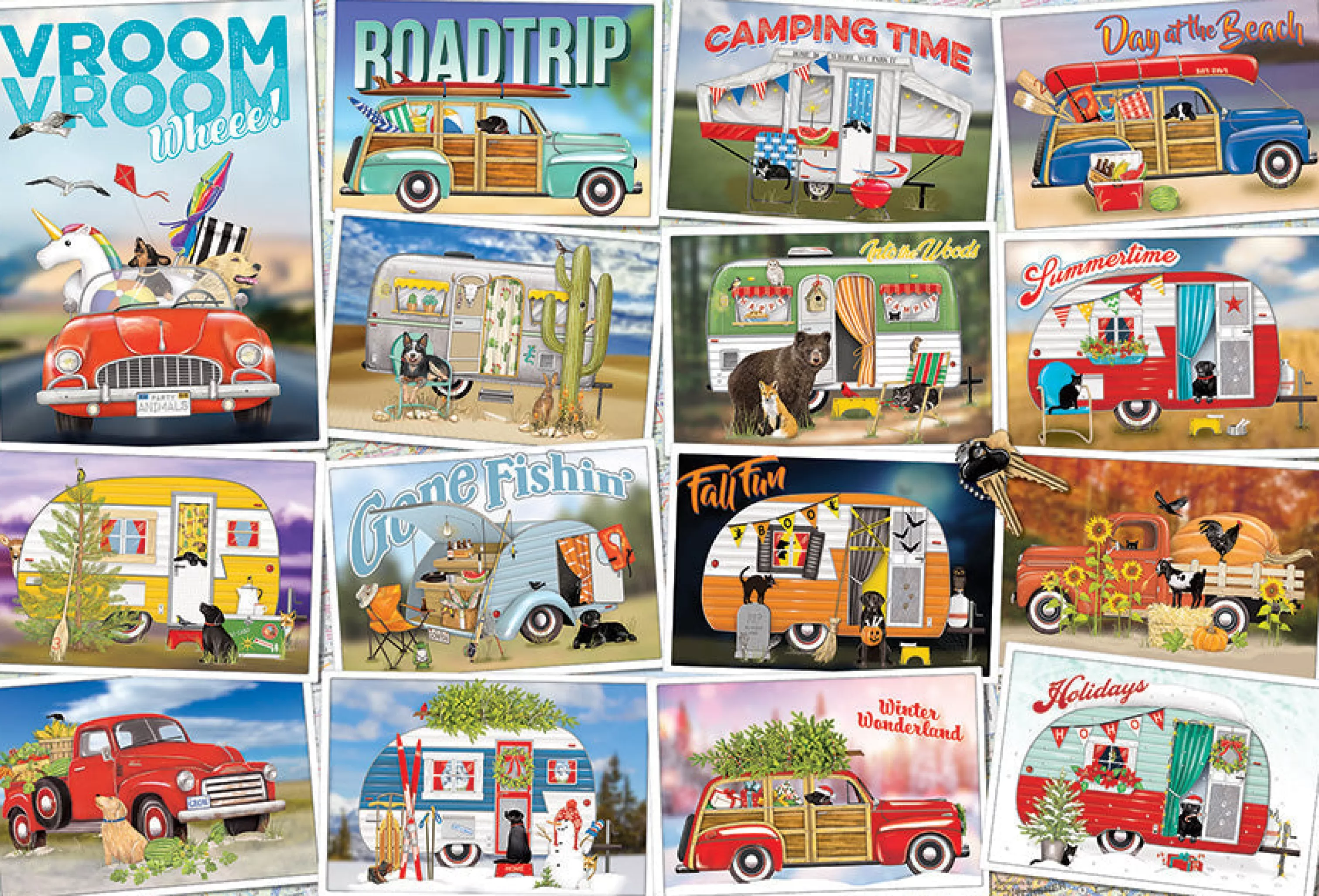 Spring | Summer^Cobble Hill Puzzles Vroom Vroom | 2000 Piece