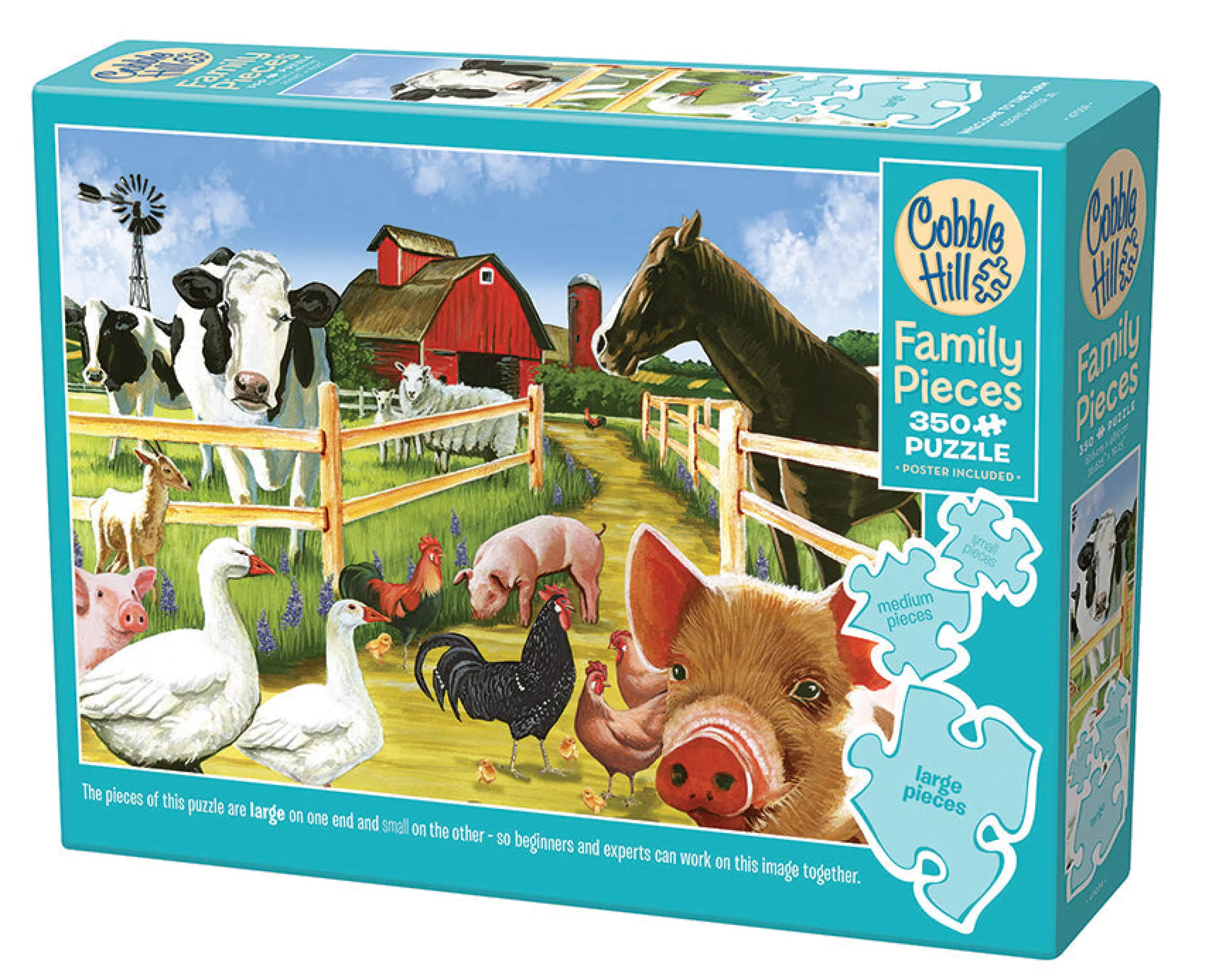 Horses^Cobble Hill Puzzles Welcome To The Farm (Family) | Family Pieces 350