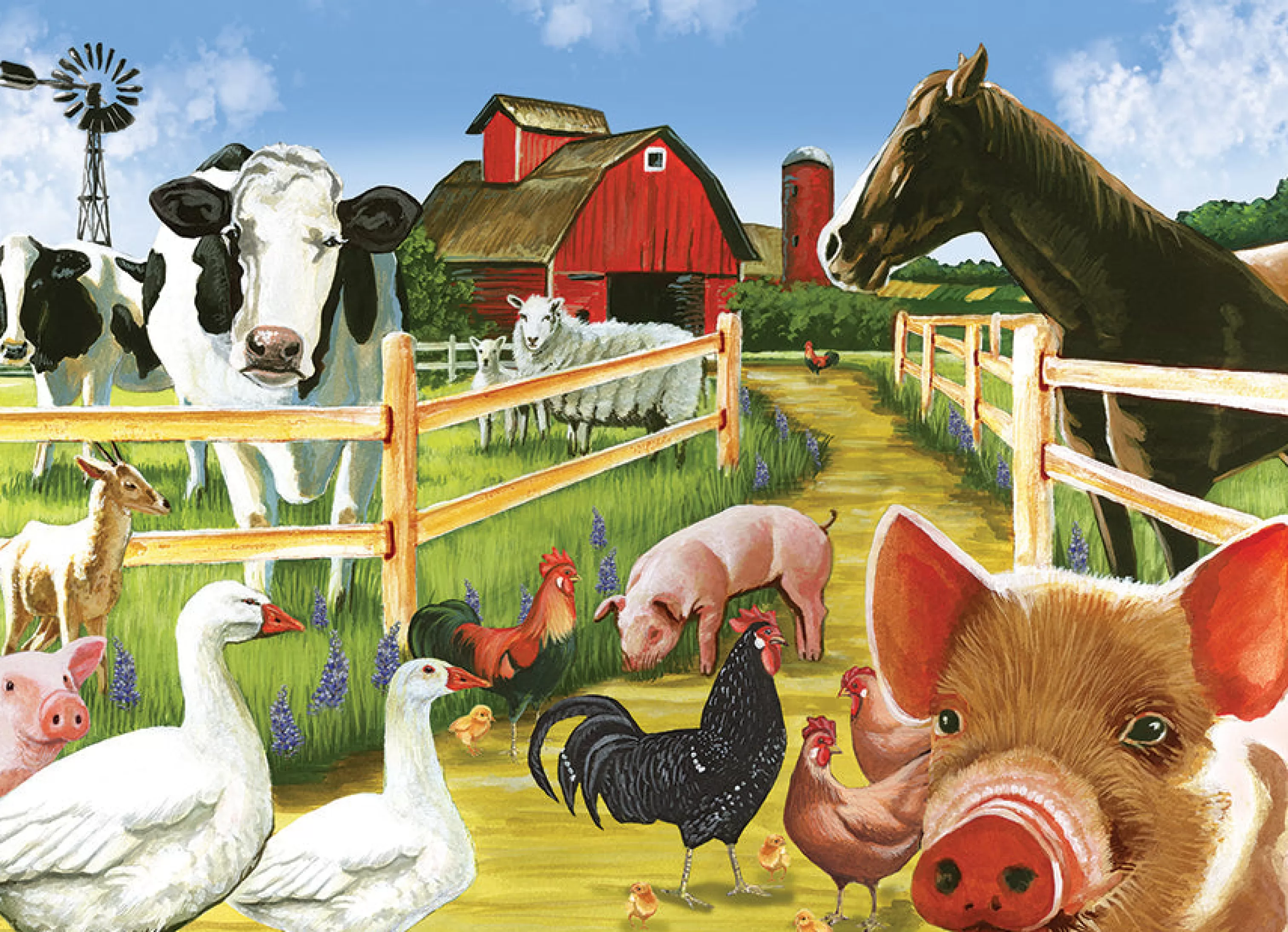 Horses^Cobble Hill Puzzles Welcome To The Farm (Family) | Family Pieces 350