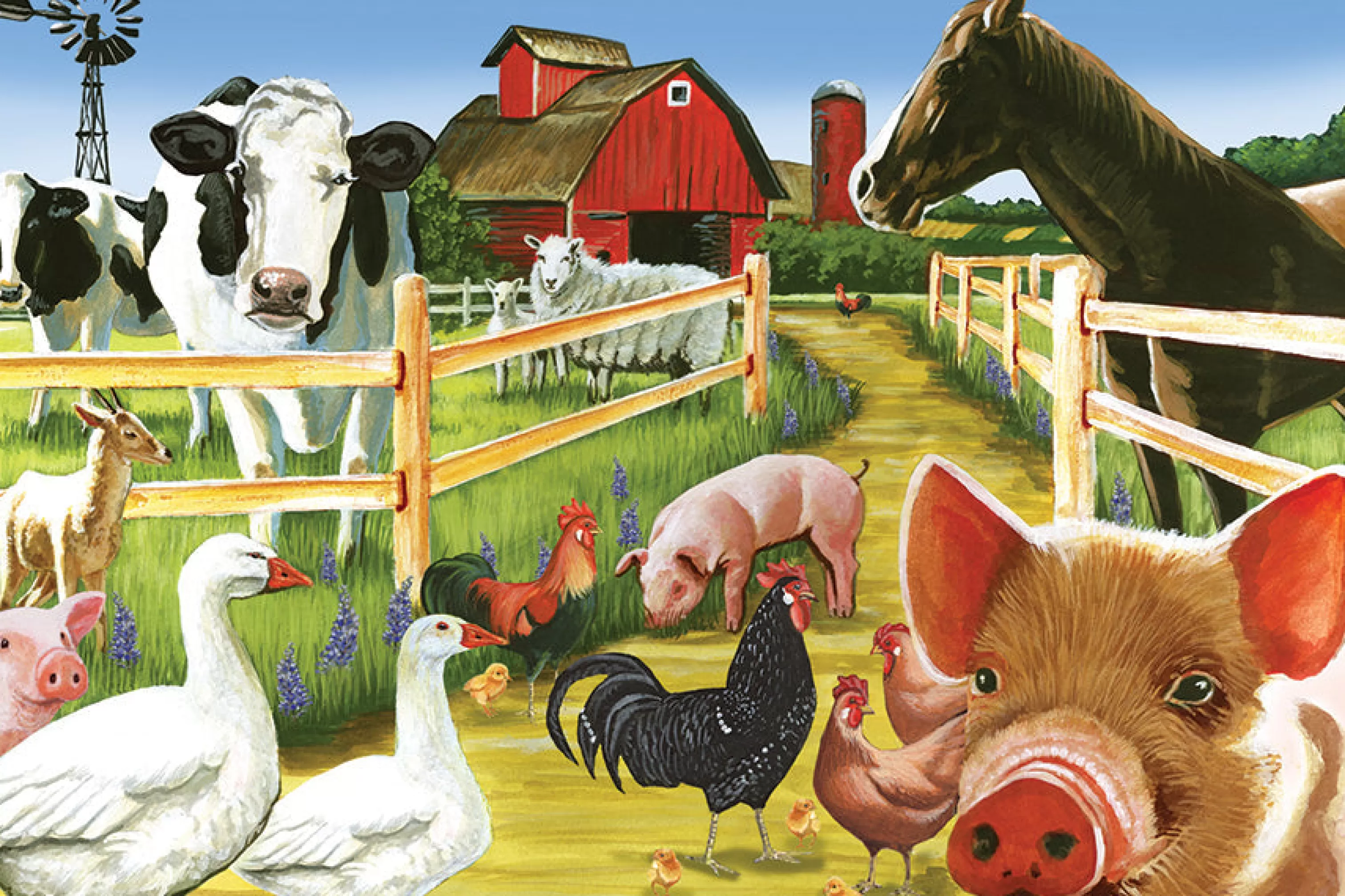 Horses^Cobble Hill Puzzles Welcome To The Farm (Floor 36Pc)