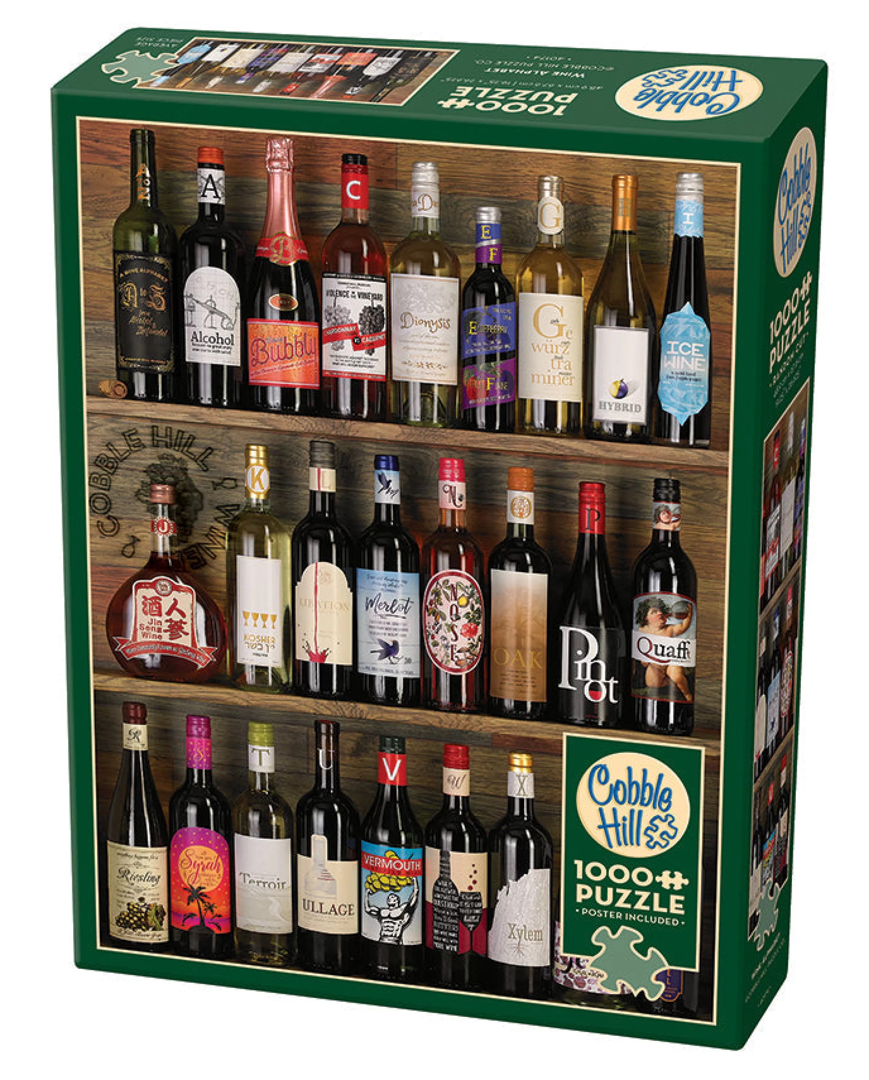 Truly Original Puzzles (Top)^Cobble Hill Puzzles Wine Alphabet | 1000 Piece