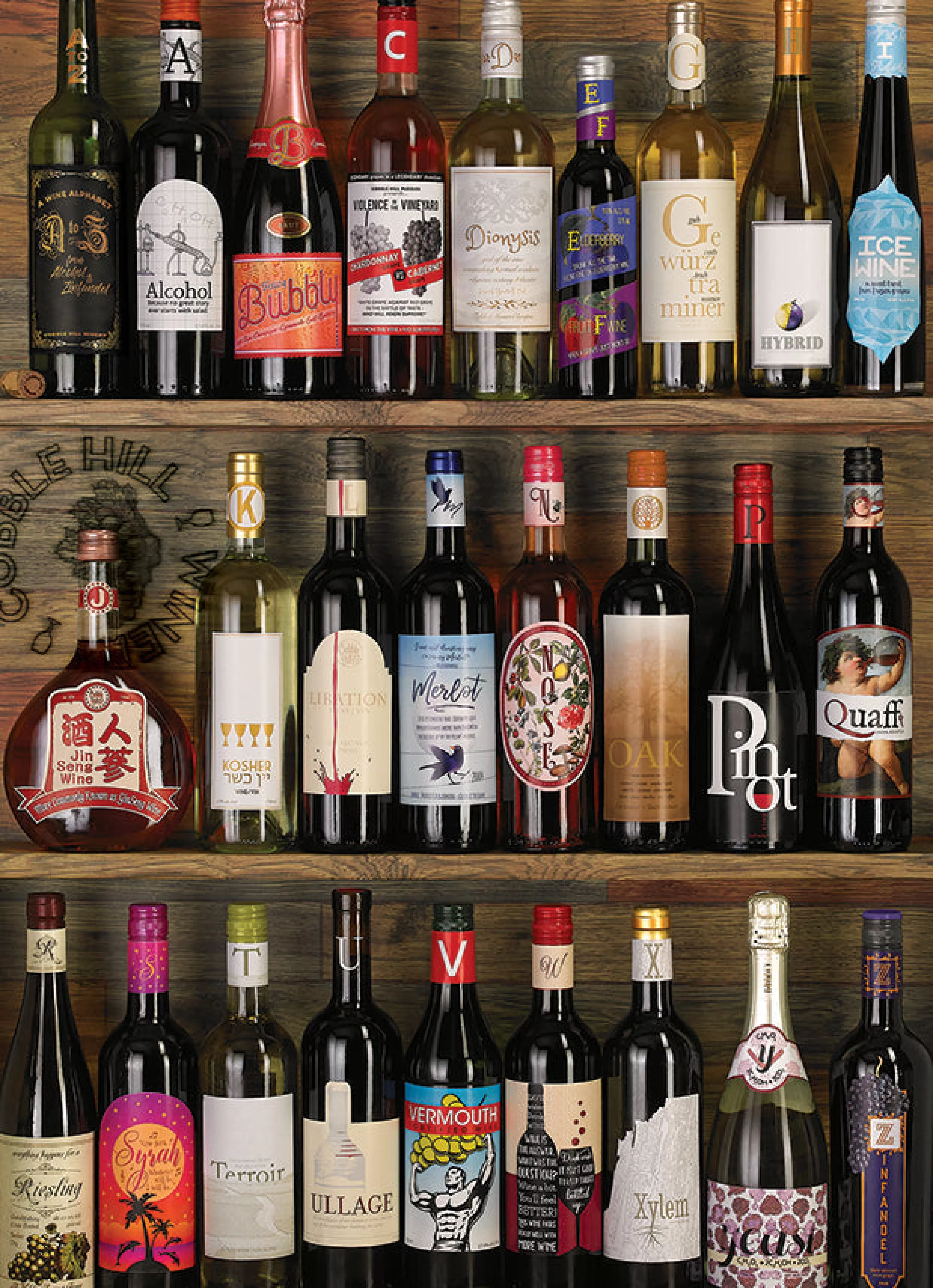 Infographic^Cobble Hill Puzzles Wine Alphabet | 1000 Piece