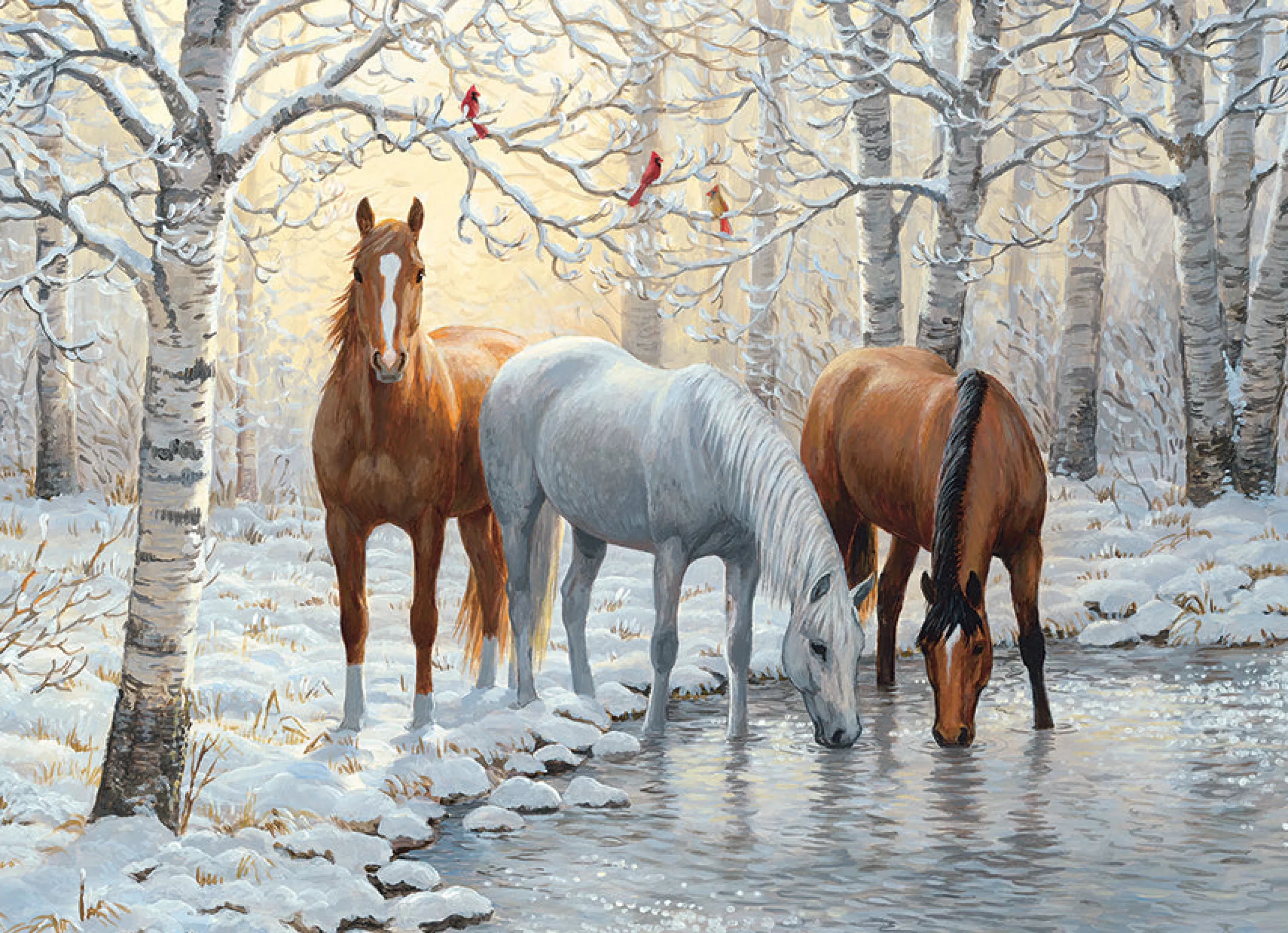 Horses^Cobble Hill Puzzles Winter Trio | 1000 Piece