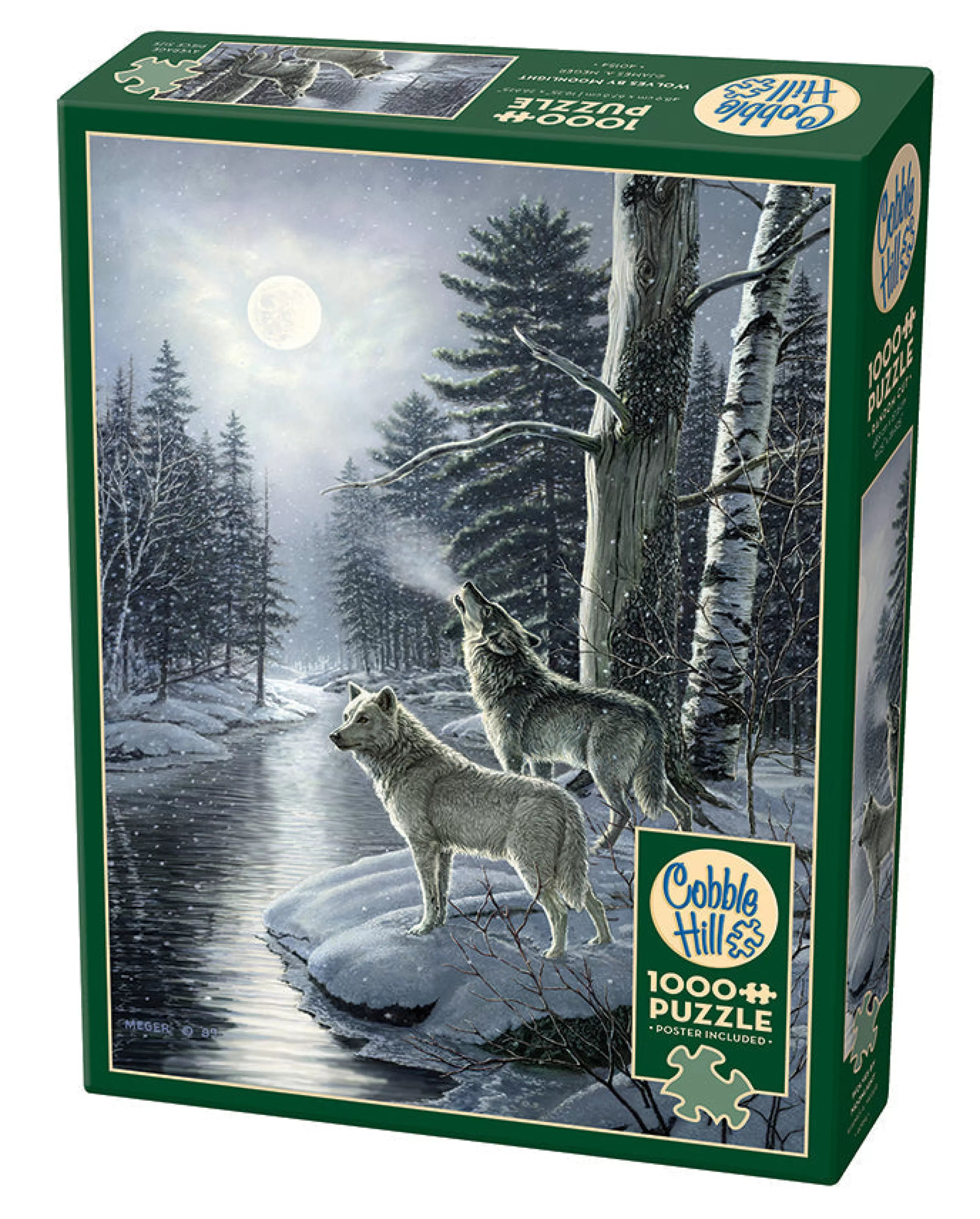 Waterscape^Cobble Hill Puzzles Wolves By Moonlight | 1000 Piece